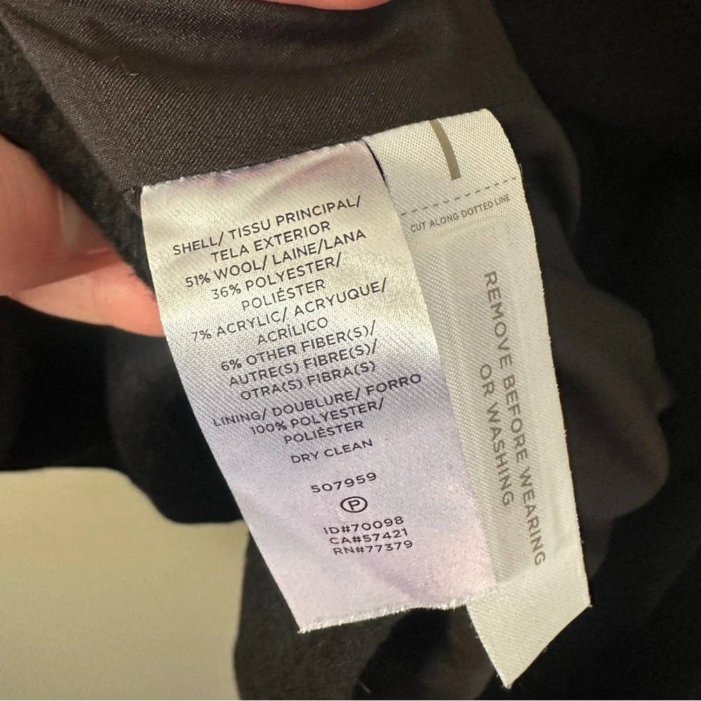Ann Taylor wool blended black wrapped coat jacket